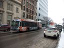 A city bus drives on 11th Avenue in Regina, Saskatchewan on Mar. 10. 2021.

BRANDON HARDER/ Regina Leader-Post